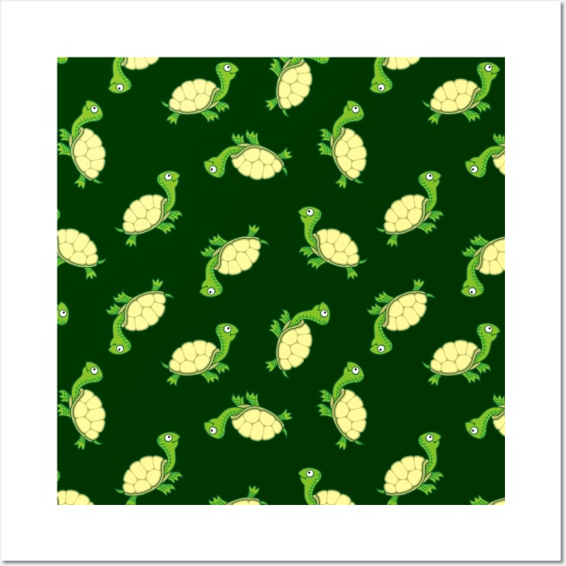 Turtle Cartoon Pattern Wall Art by sifis